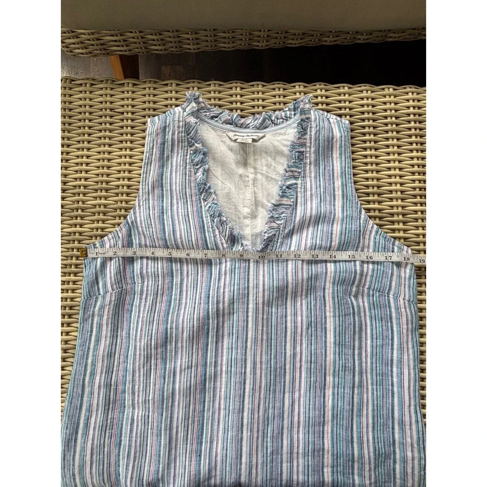 Tommy Bahama‎ Two Palms Double Ruffle Linen Dress Small coastal resortwear boho